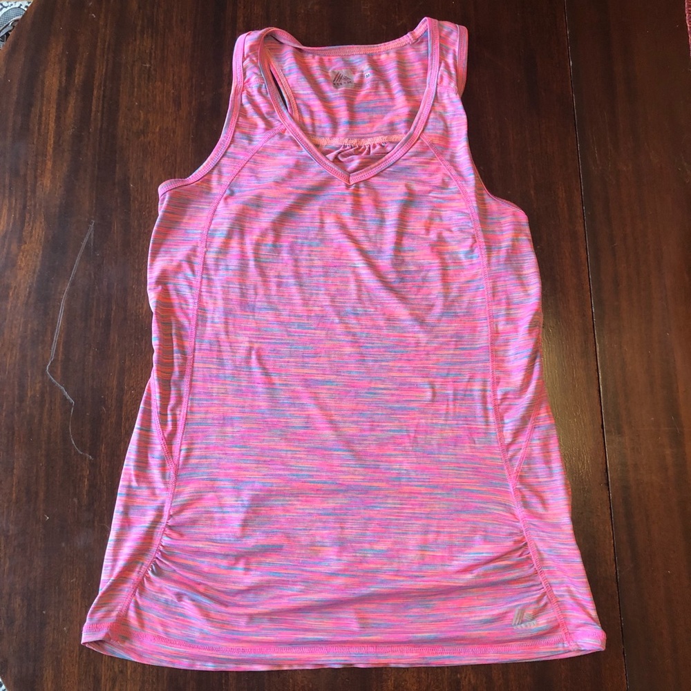 RBX Racerback Tank Top size Medium Pink Rainbow Heather
